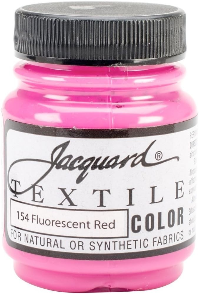 Durable 2.25 Oz Fluorescent Red Fabric Paint - Perfect for Indoor & Outdoor Use