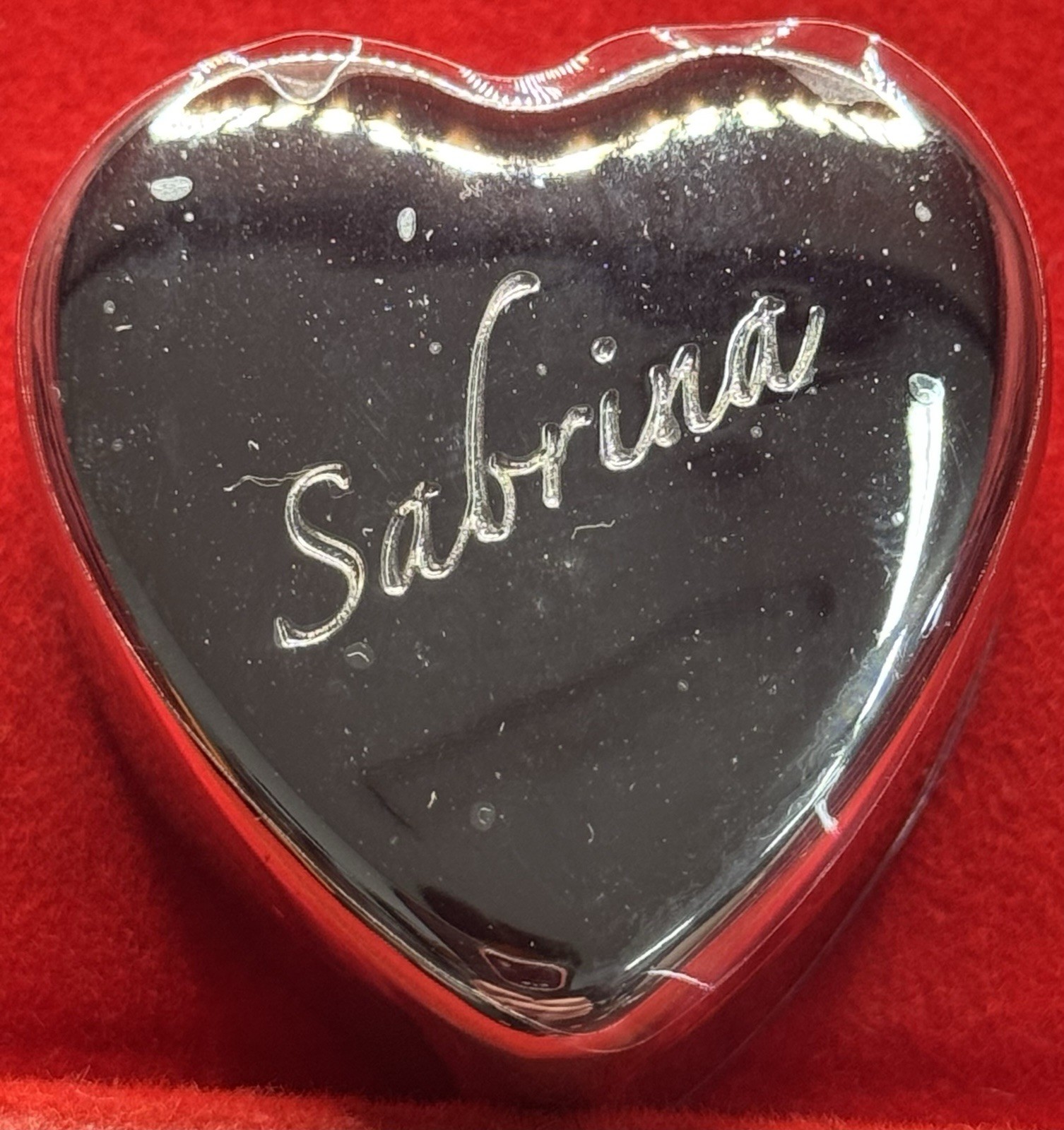 Sabrina Ganz Heart Trinket Box Velvet Lined 1.5” NIB Early 2000’s