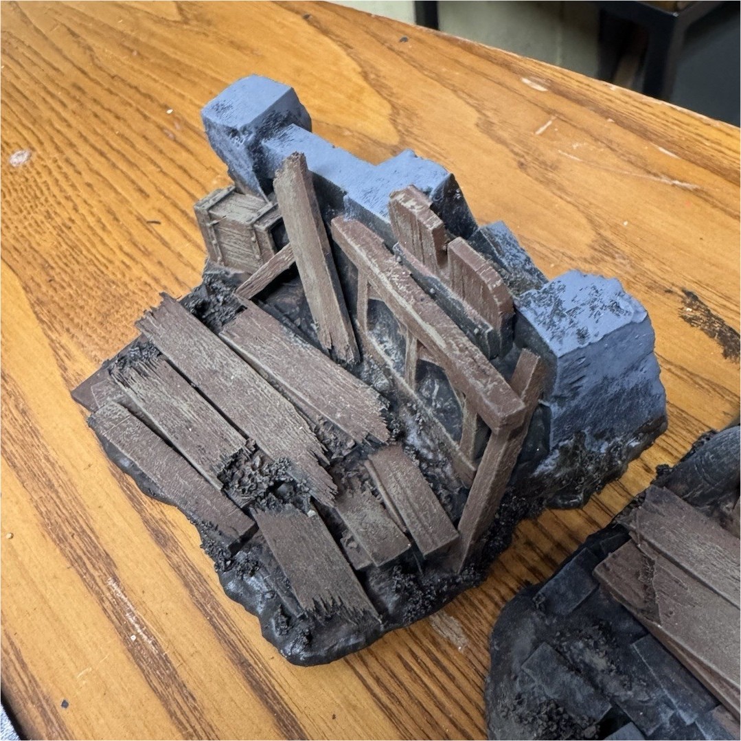 Painted Ruined Terrain War Games Lot of 5 bolt action trench crusade Konflikt 47