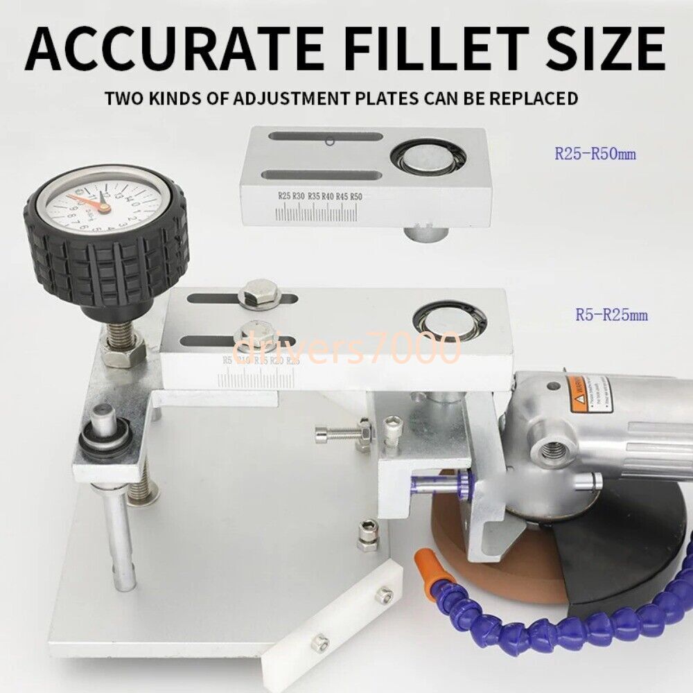 Pneumatic Glass Chamfering Machine R2-R50MM Round Corner Right Angle Grinder