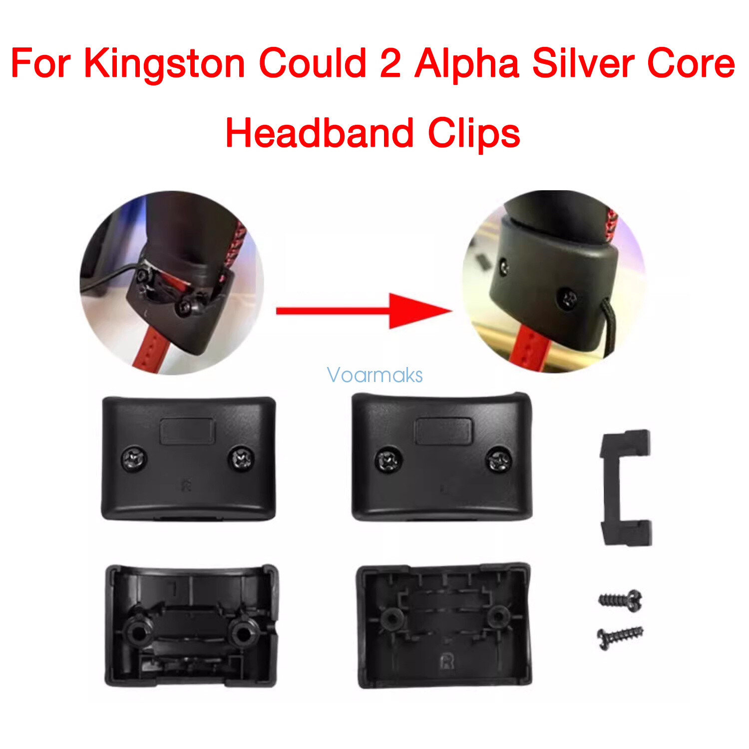 Replacement Headband Clips for Kingston Could 2 Alpha Silver Core Headphone