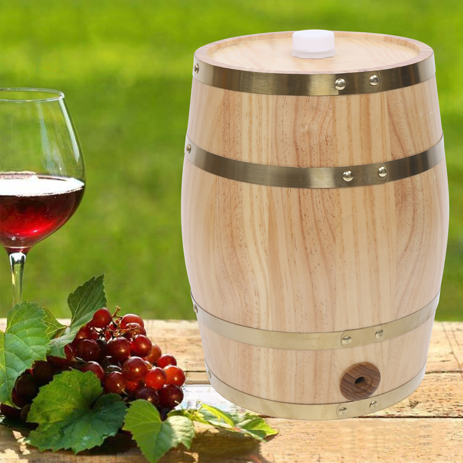 10L Pine Barrel Cask Wooden Storager For Wine Brandy Whiskey Beer Dispenser Keg