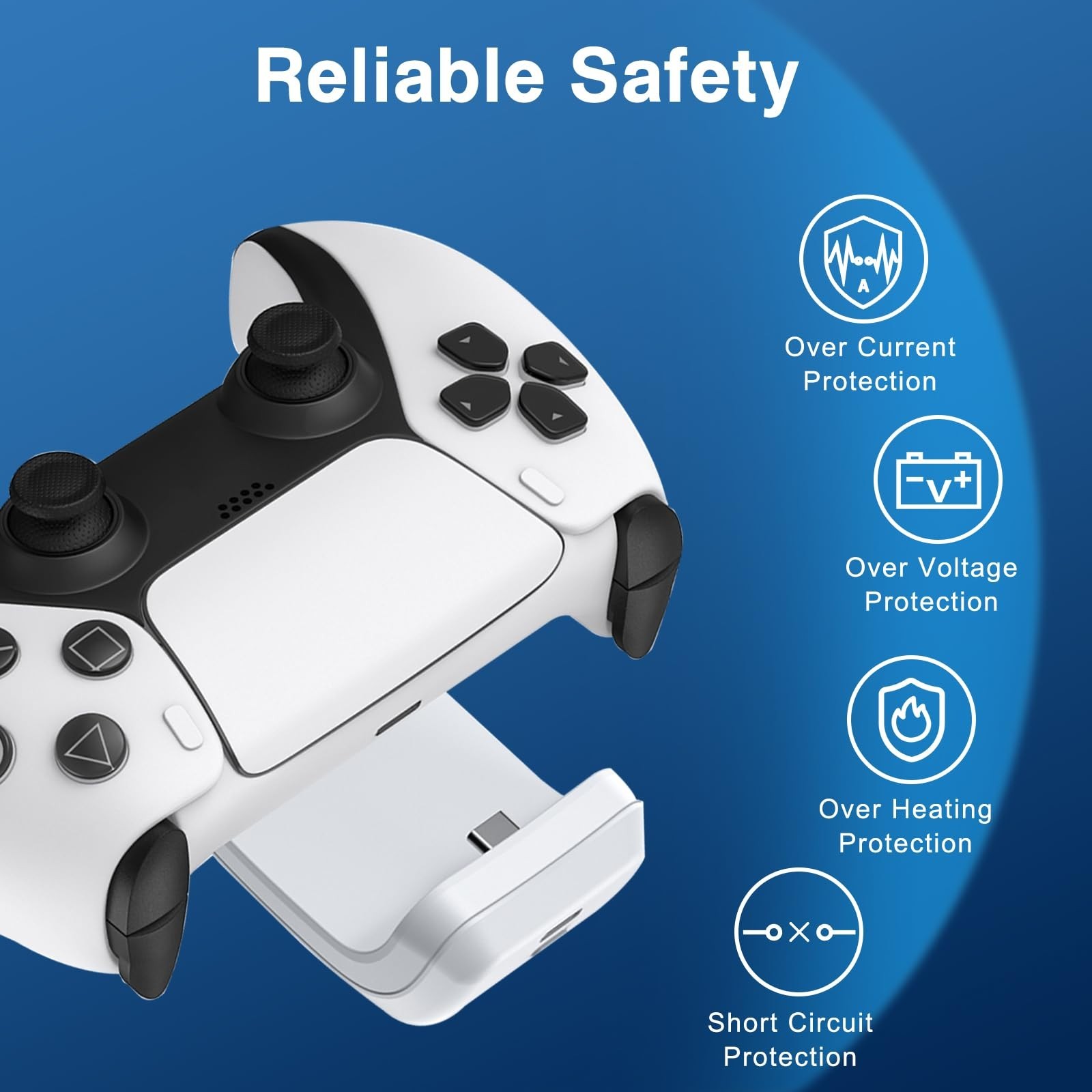 2X 3000mAh PS5 Controller Battery Pack - External Replacement & USB-C Charger