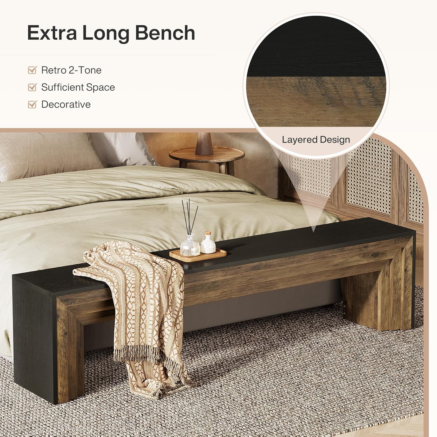 71" Modern Entryway Bench Farmhouse Wooden Shoe Bench Indoor Seating for Hallway