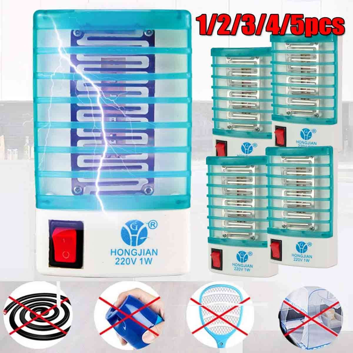 1~5X LED Electric Mosquito Fly Bug Insect Trap Zapper Killer Night Lamp Light US