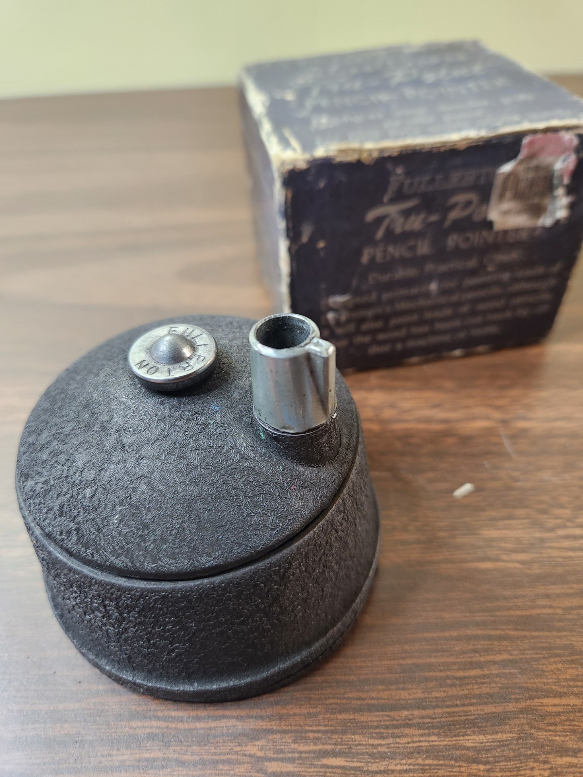 Vintage FULLERTON Tru Point Lead Pointer Pencil Sharpener with box.