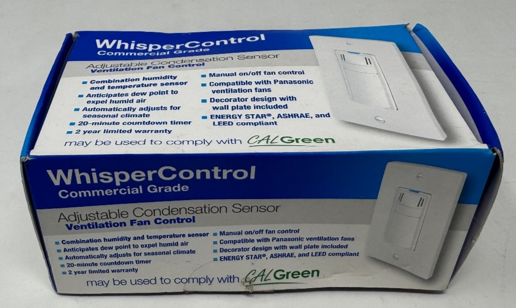 WhisperControl Condensation Sensor Bath Fan Control with Manual