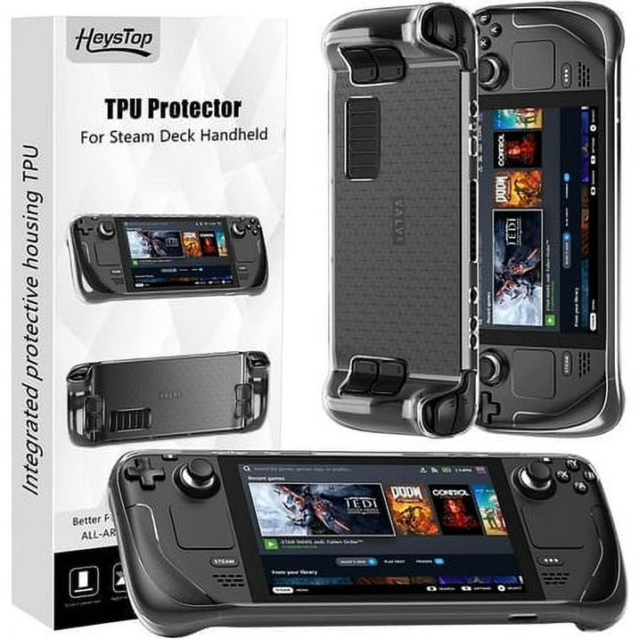 Steam Deck Protective Case Clear, TPU Soft Cover Protector with Full Protection