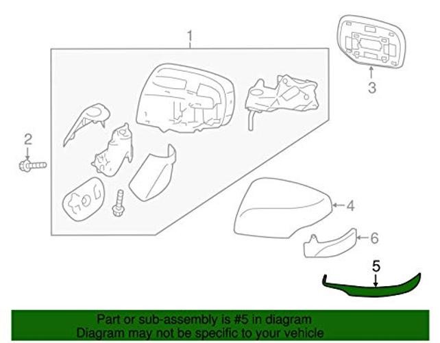 Subaru 2015-2017 Legacy & Outback Right Side Mirror Lower Trim Cap -