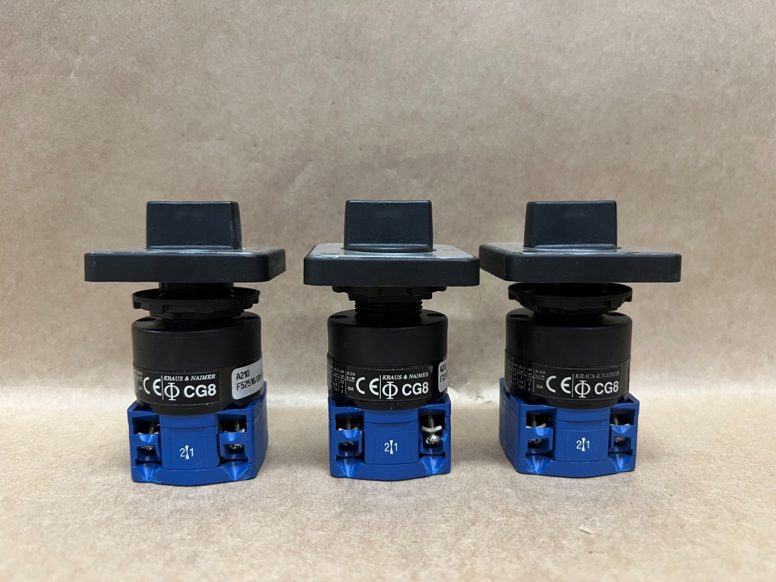 Kraus & Naimer CG8 Selector Switch w/ One Piece Terminal Block - Lot of 3