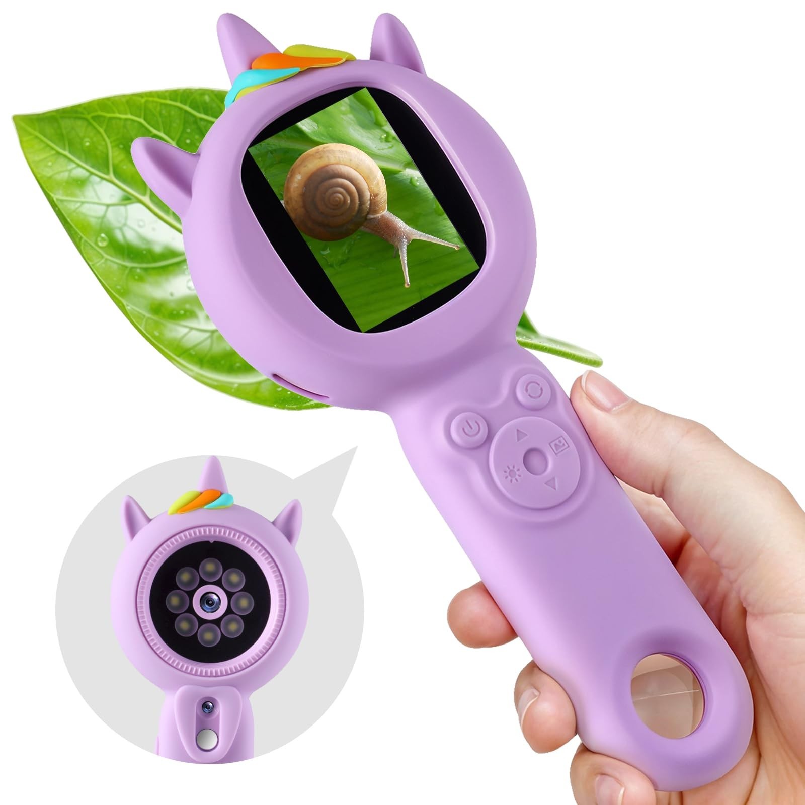 Kids Microscope- 500x Magnification,16X Zoom,Handheld Microscope for Kids...