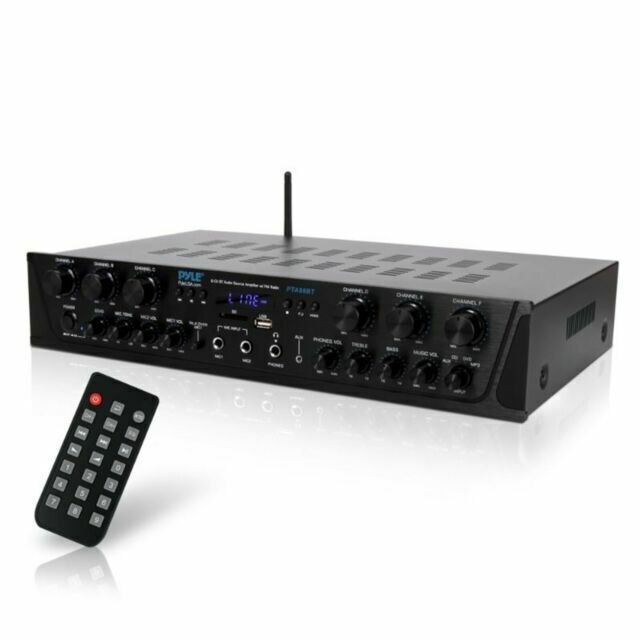 Pyle PTA66BT Bluetooth Home Audio 600 Watt 6 Channel Amplifier Stereo Receiver