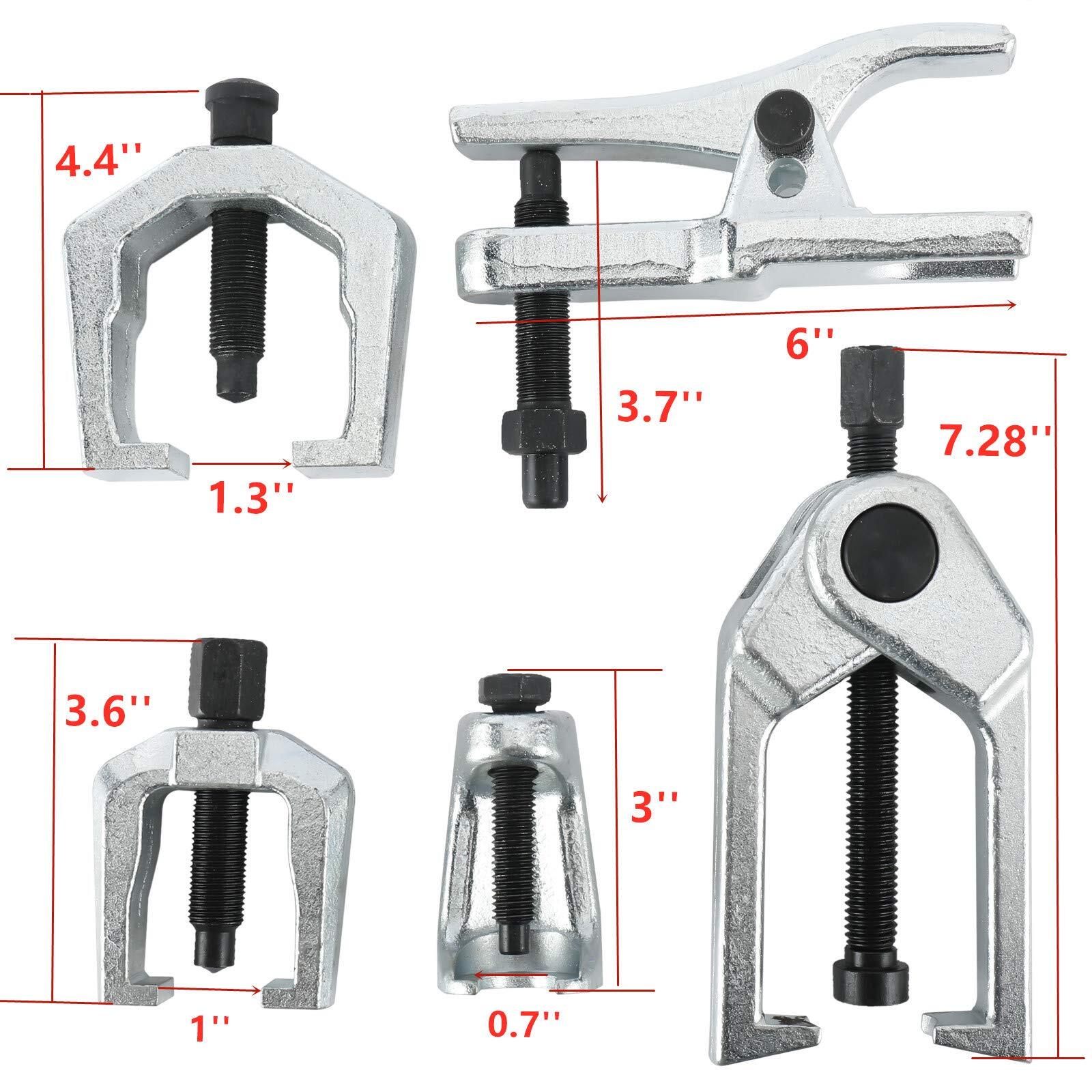 6PC Front End Service Tool Kit Ball Joint Tie Rod Set Pitman Arm Puller Remover