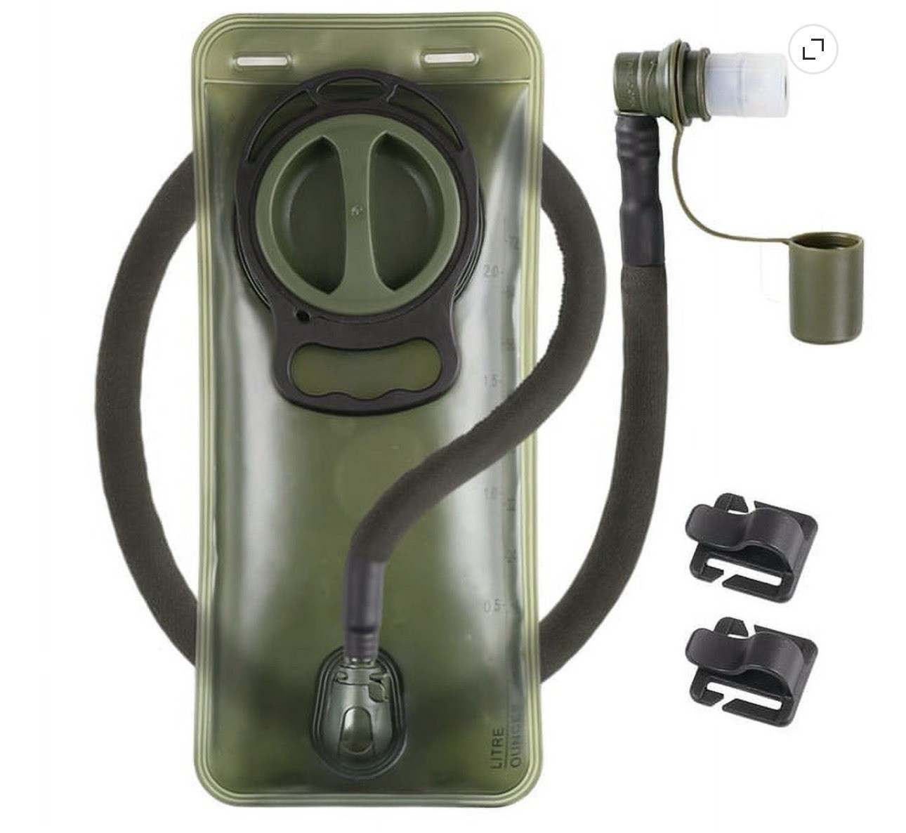 2L Hydration 15 Inch L x 6.6 W, 2 Liter hydration bladder (Green)