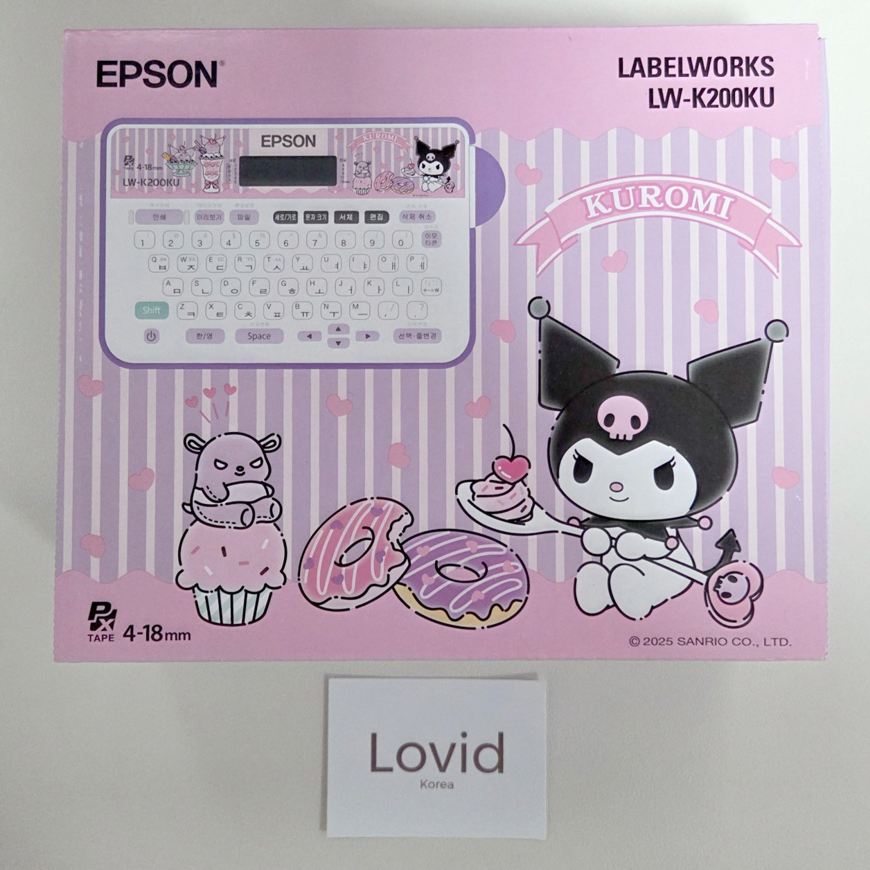 EPSON X SANRIO Kuromi Edition Label Printer LW-K200KU English/Korean Keyboard