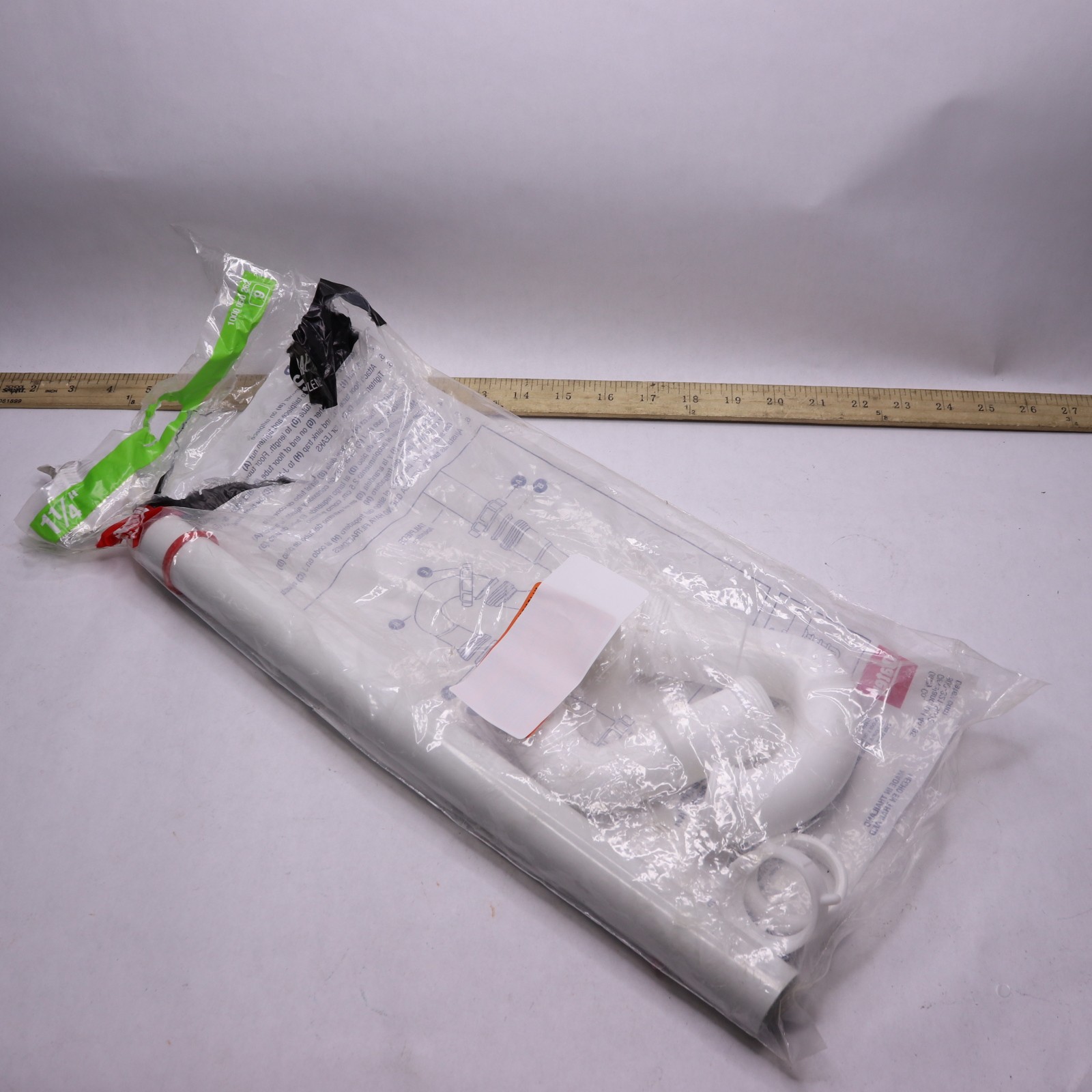 Oatey Sink Drain S-Trap White Plastic 1-1/4" HDC9719BG - Missing 1 Washer