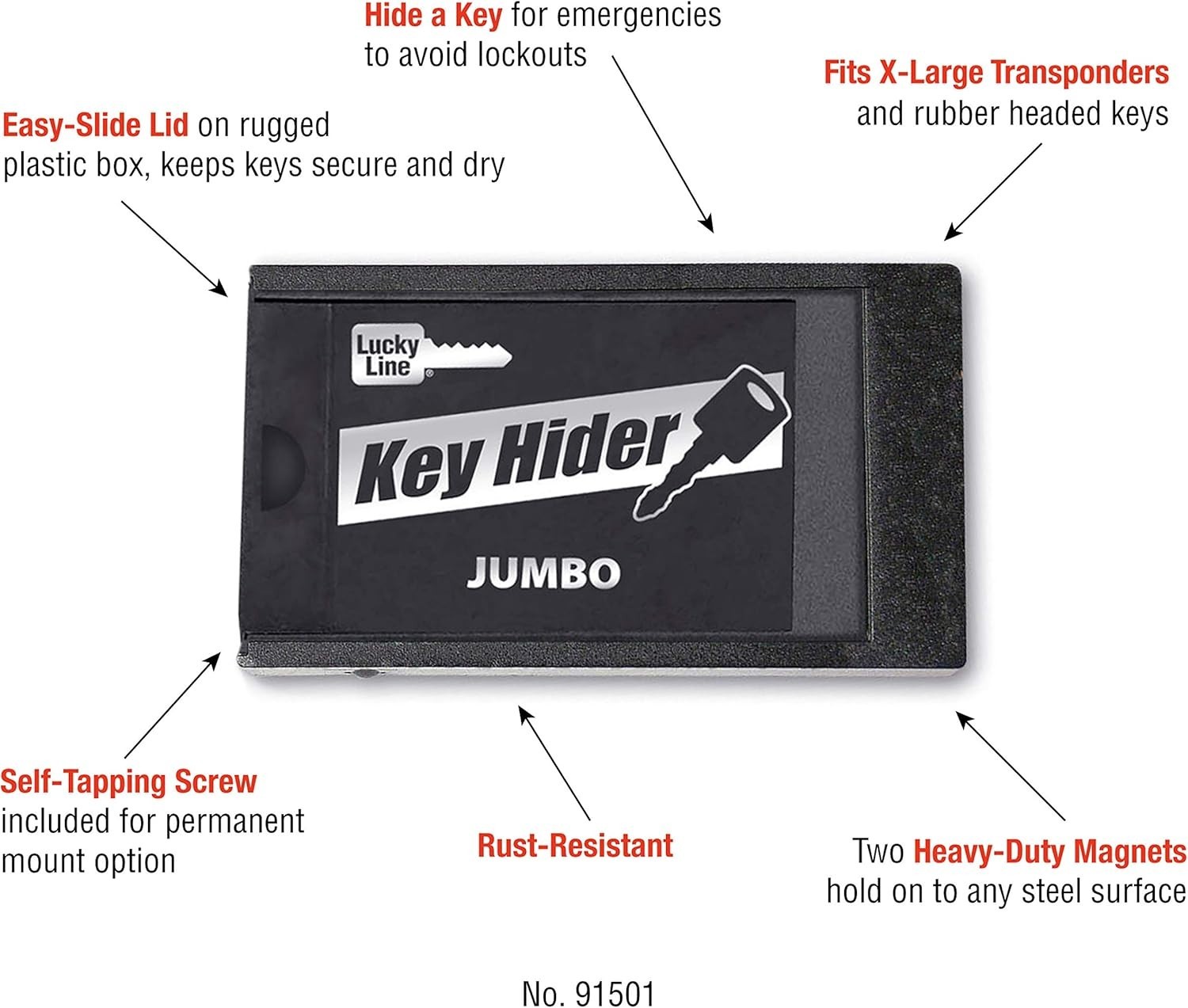 Easy-Mount Jumbo Key Hider: Water-Resistant Case for Keys & Important Notes
