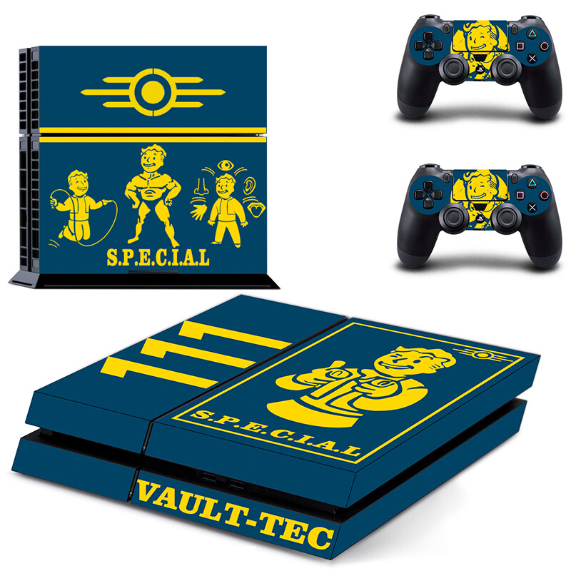 PlayStation 4 Console Skins Fallout Vault-Tec vinyl cut for a guaranteed fit