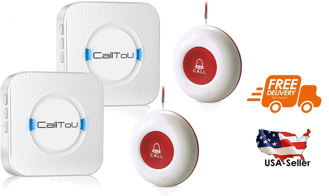 Wireless caregiver pager  2 chimes and 2 call buttons + FREE SHIPPING
