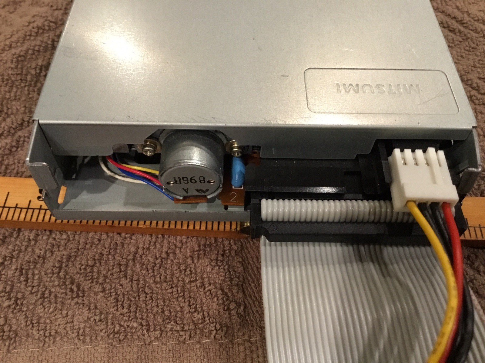 Two Mitsumi D359M3D 3.5" Internal Floppy Drive W/ Ribbon Cable Missing Bezels