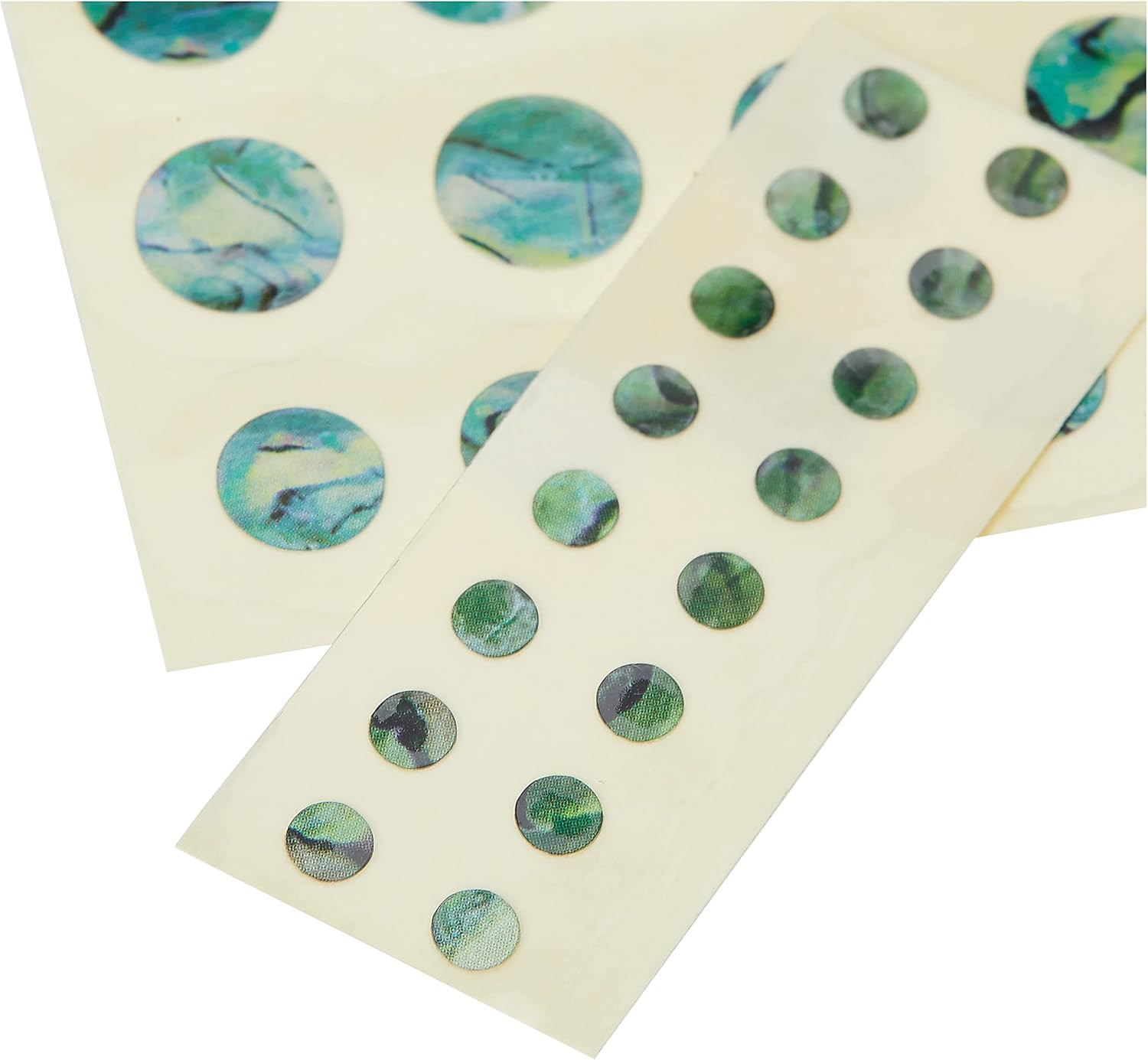 Inlay Sticker Fret Markers for Guitars & Bass - Custom Dots Set - Abalone Green,