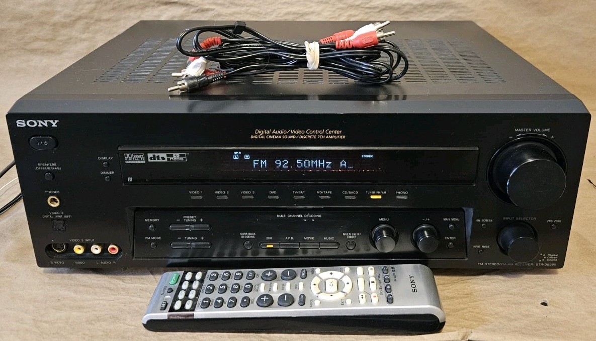 Sony STR-DE995 - 7.1 Ch AV Home Theater Surround Sound Receiver W/ Remote Bundle