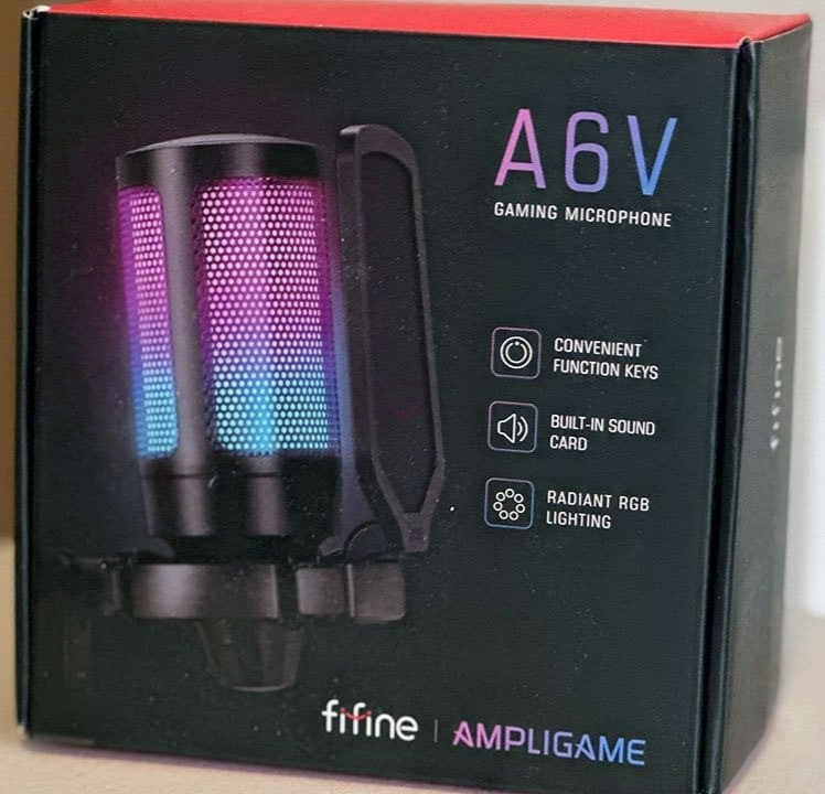 FIFINE Ampligame A6V USB Gaming Microphone, Black (used) #b