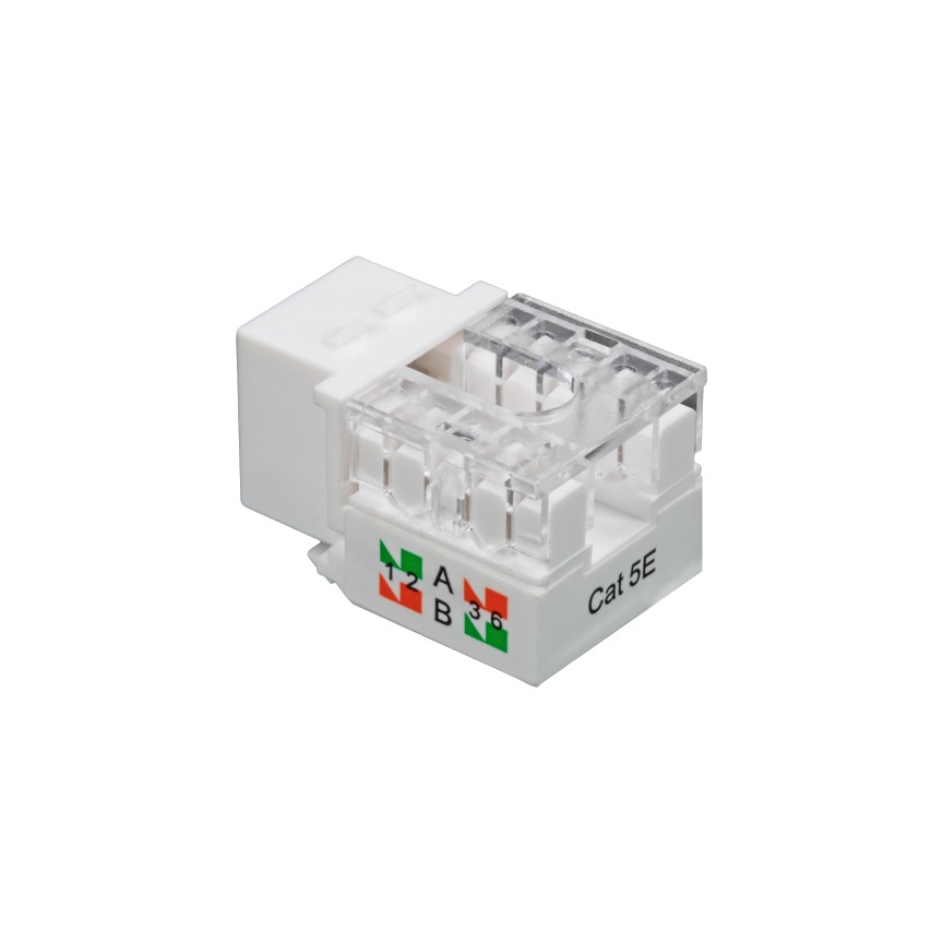 20 pack lot Keystone Jack Cat5e White Network Ethernet 110 Punchdown 8P8C