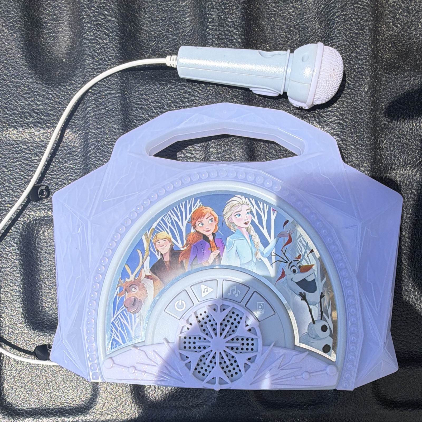Disney Frozen 2 Portable Karaoke System w/ Wired Microphone, Purple