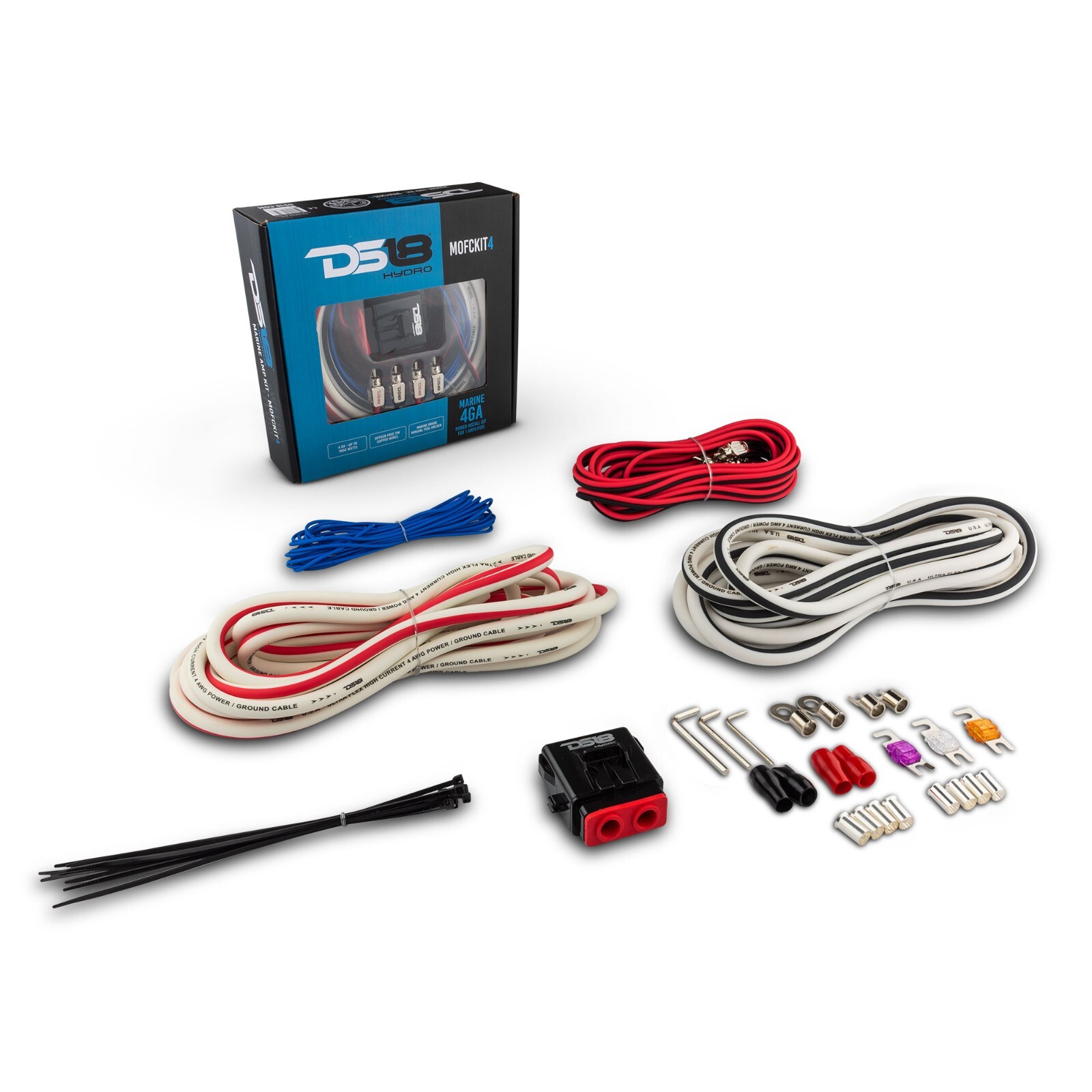 DS18  MOFCKIT4 MOFC 4 GA Marine Tinned Ultra Flex OFC Amplifier Installation Kit