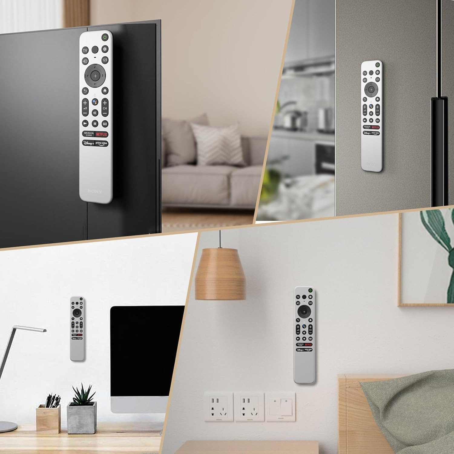 6 Pack Magnetic Remote Control Holder Wall Mount,Convenient and Stylish TV Re...