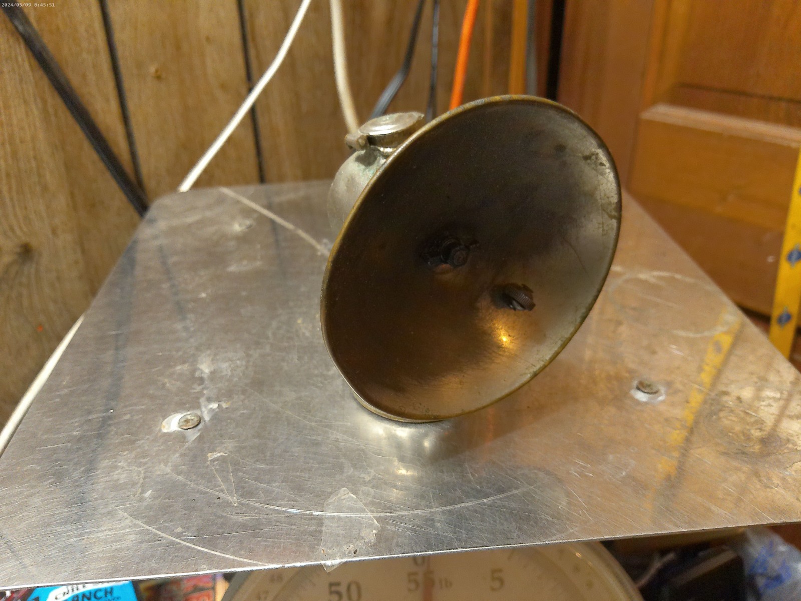Vintage Justrite Brass Miners Carbide Miners Lamp  duplex Feed