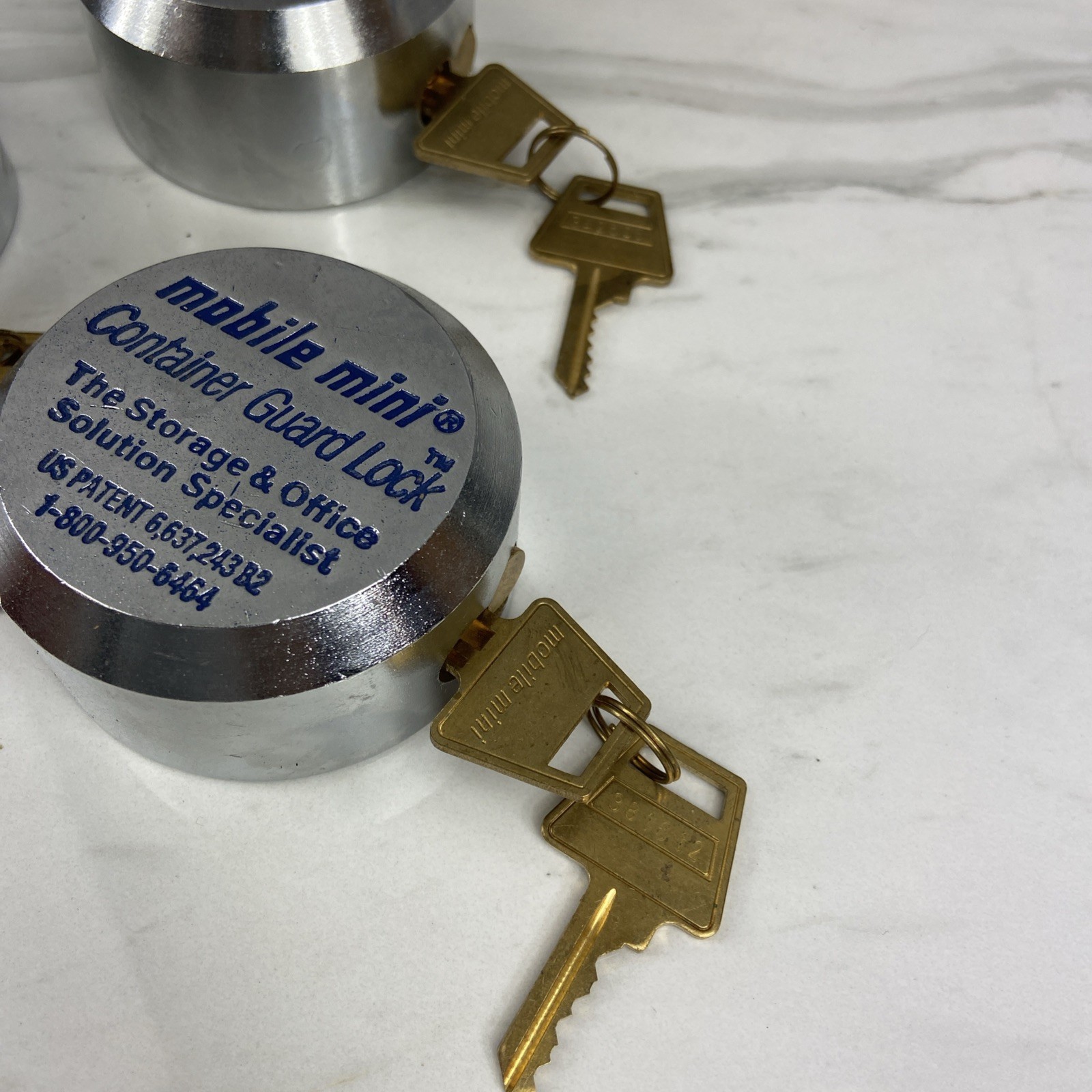 3 Mobile Mini Container Guard Puck Locks with 2 Keys - VGC