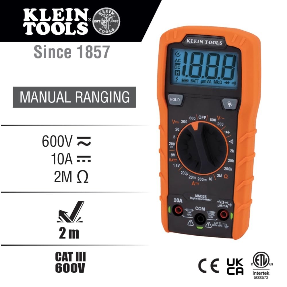 Pro-Grade Digital Multimeter for 600V Voltage Testing & Battery Diagnostics