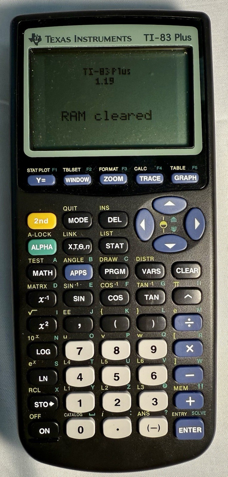 Texas Instruments TI-83 Plus Graphing Calculator - Black w/Cover - Working
