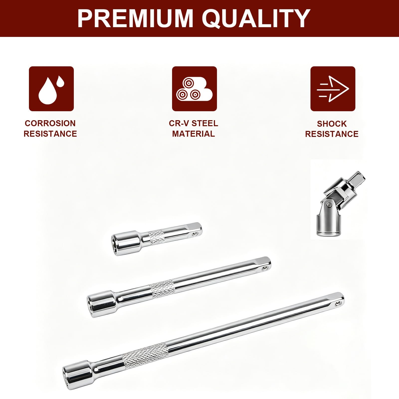 4PCS 1/4" Drive Socket Extension Bar Set,Socket Set
