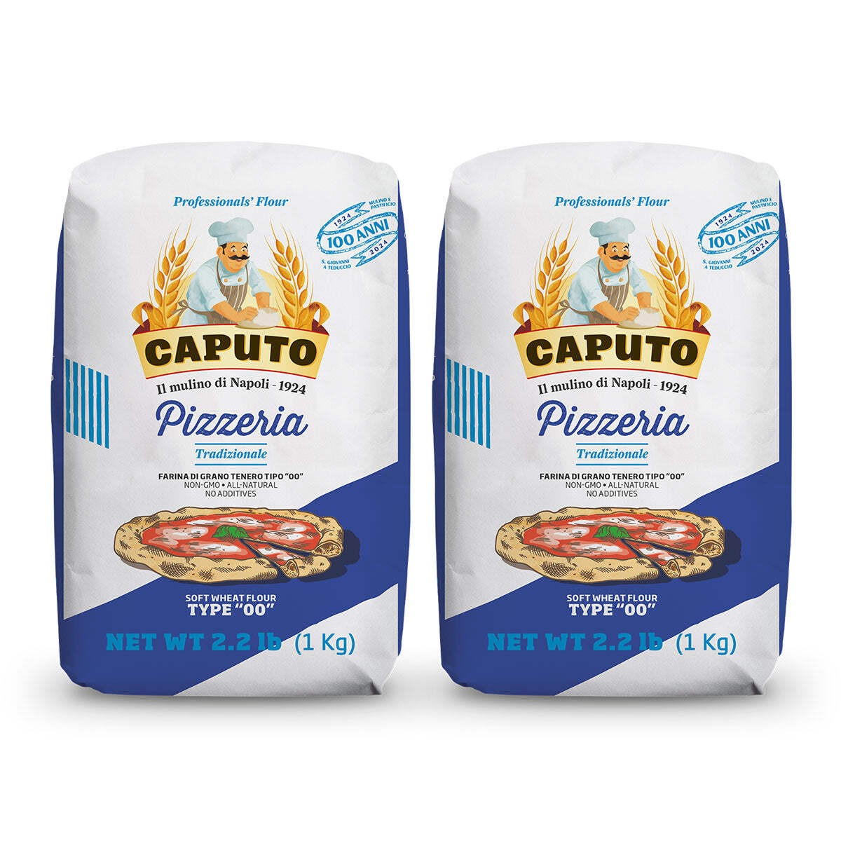 Caputo Pizzeria Flour Tipo 00 - Pack of 2 (Total 4.4 LBS)