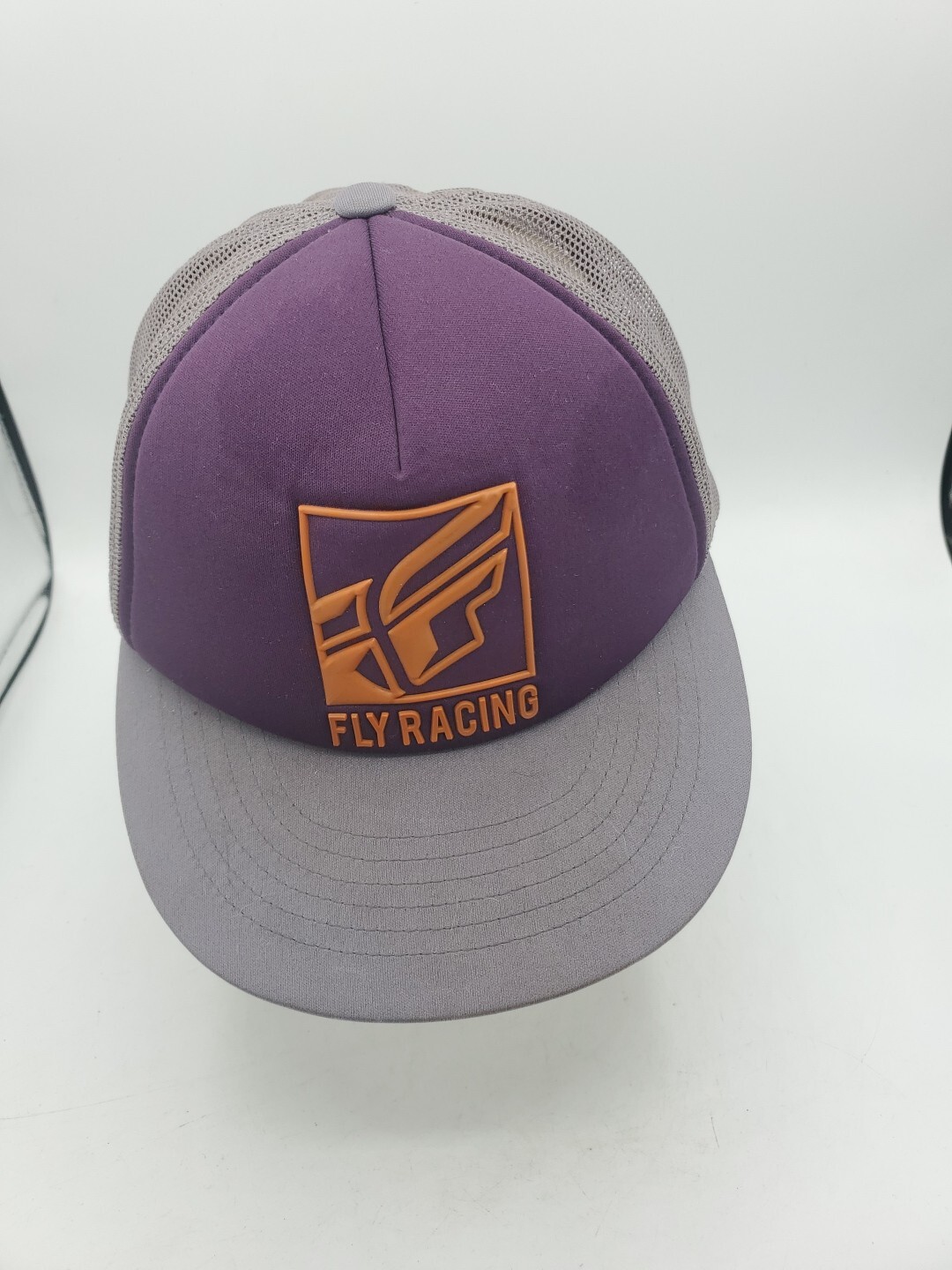 Fly Racing Snapback Mesh Trucker Inversion Hat Purple Gray Cap Adjustable