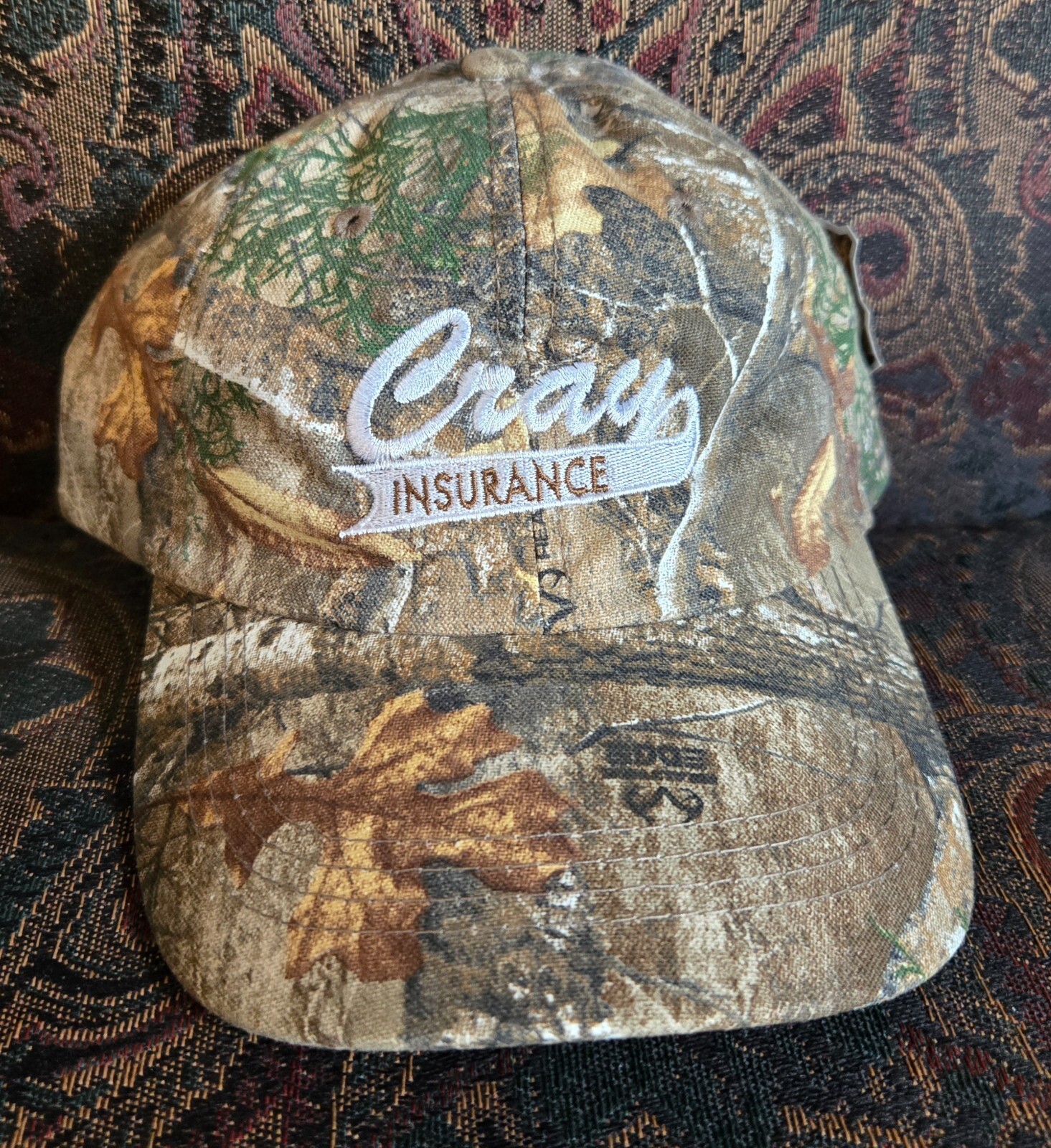 Realtree Edge Camouflage Cap Hat Hook & Loop Back Strap Embroidered Ad Logos NWT