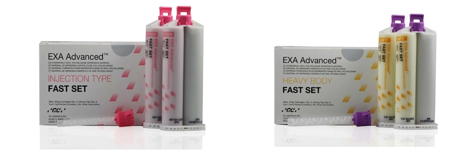 EXA Advanced Heavy Body / Injection Fast Set Impression Material 48mL+Tip - GC