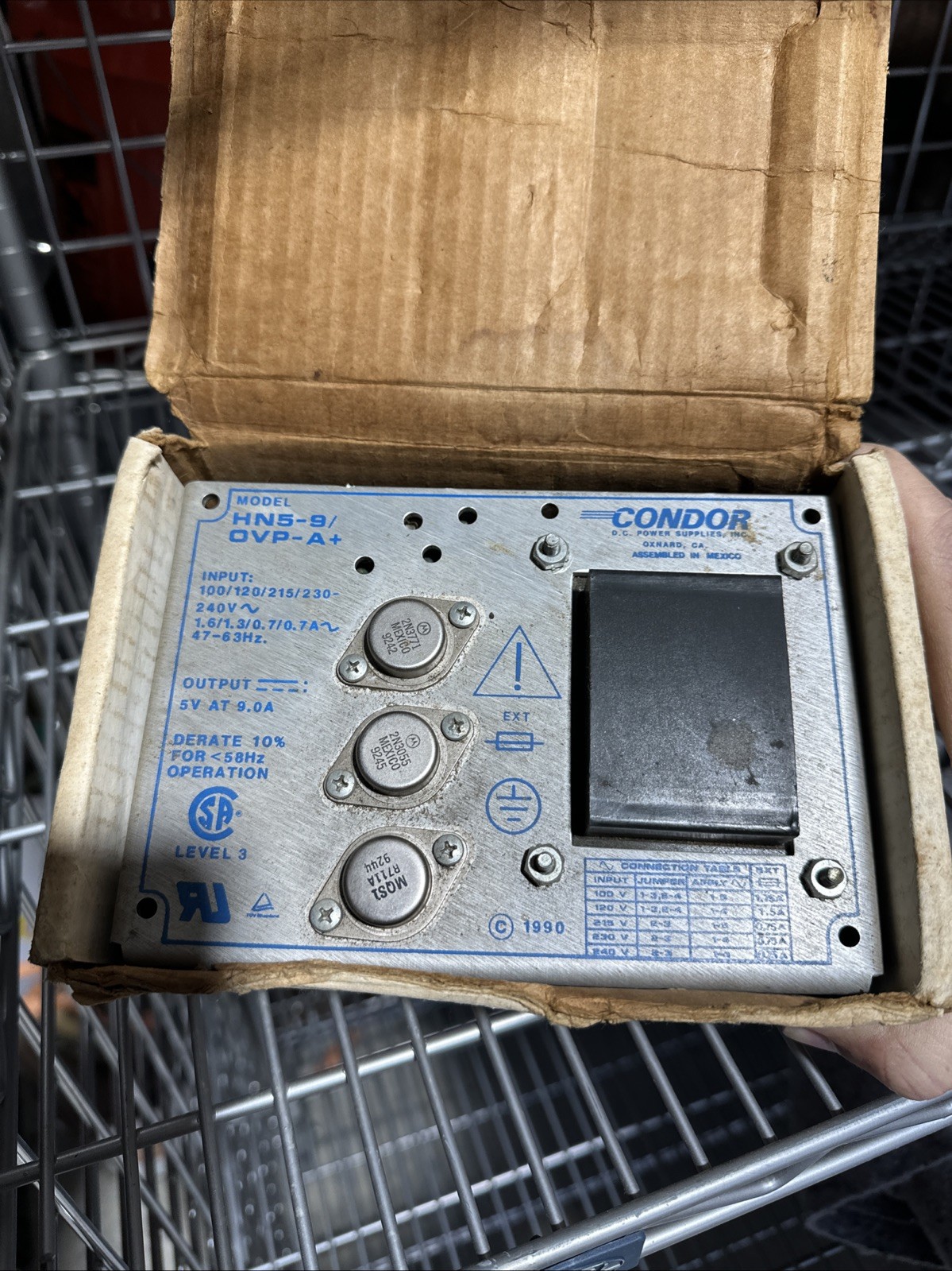 Condor HN5-9/OVP-A+ Regulated Linear Power Supply (5 VDC, 9.0A)