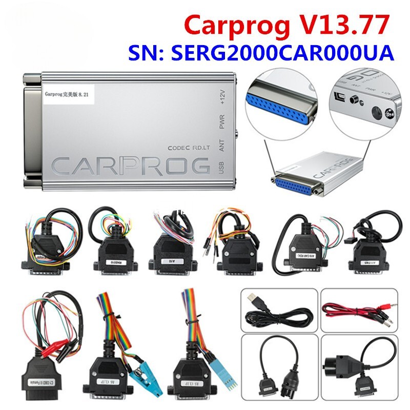 Online Carprog 13.77 Full Adapters with keygen For Radio/IMMO E-C-U Repair Tool