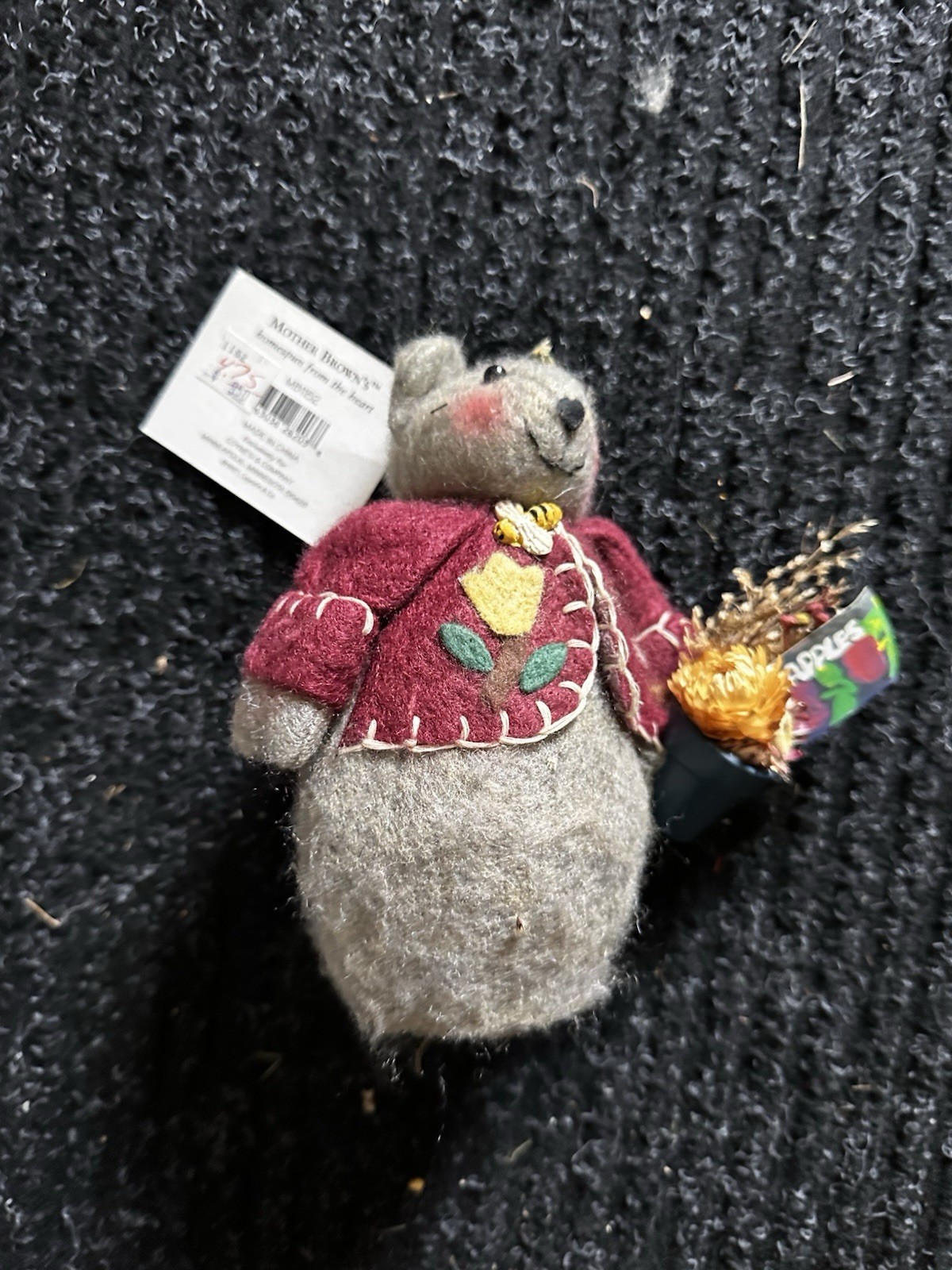 Vintage Mother Browns Homespun From The Heart Mouse  Decor Rare Figurine