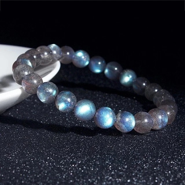 Labradorite  Stretch Bracelet 8MM Round Beads Handmade Healing Luck Women Gift