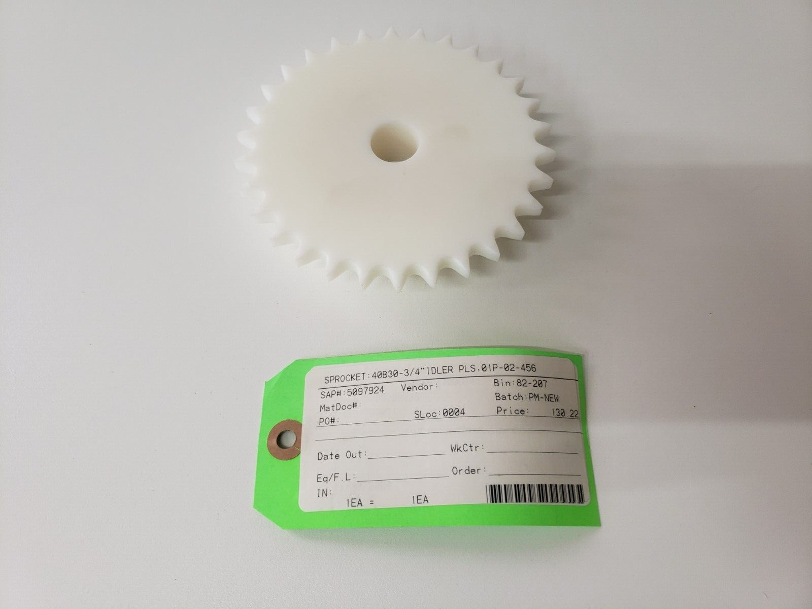 UNUSED - 40B30  3/4"  Idler Sprocket Plastic 01P-02-456