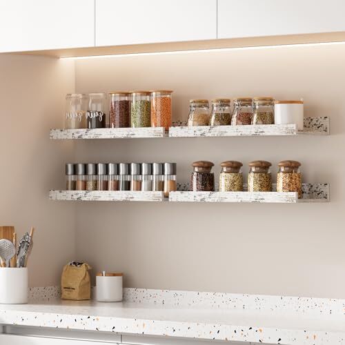 Floating Shelves for Wall, Wall Shelves for Decor Storage 15.7in Rustic White