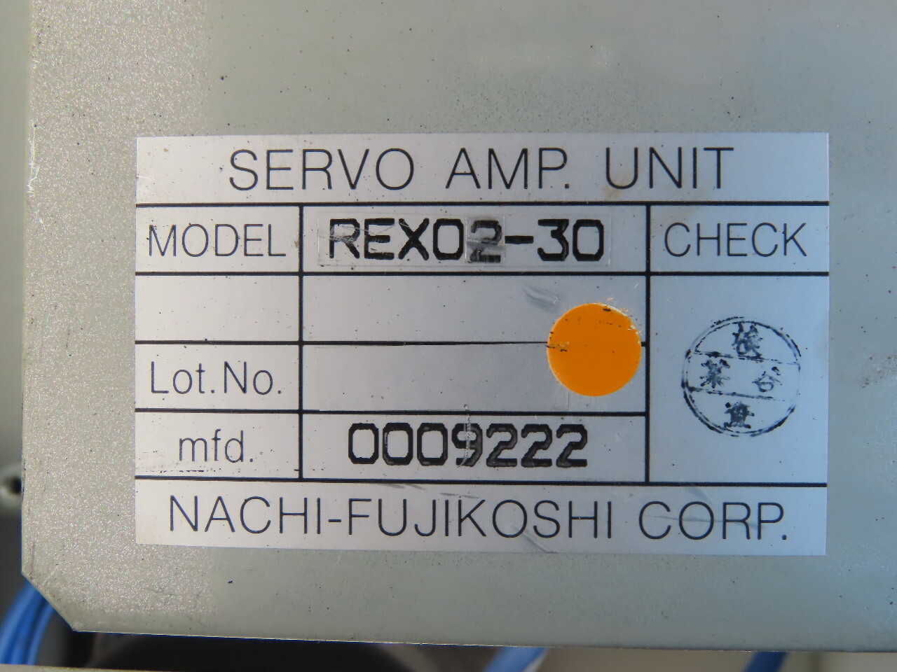 Nachi Fujikoshi REX02-30 Robotic Welder Control Servo Amplifier