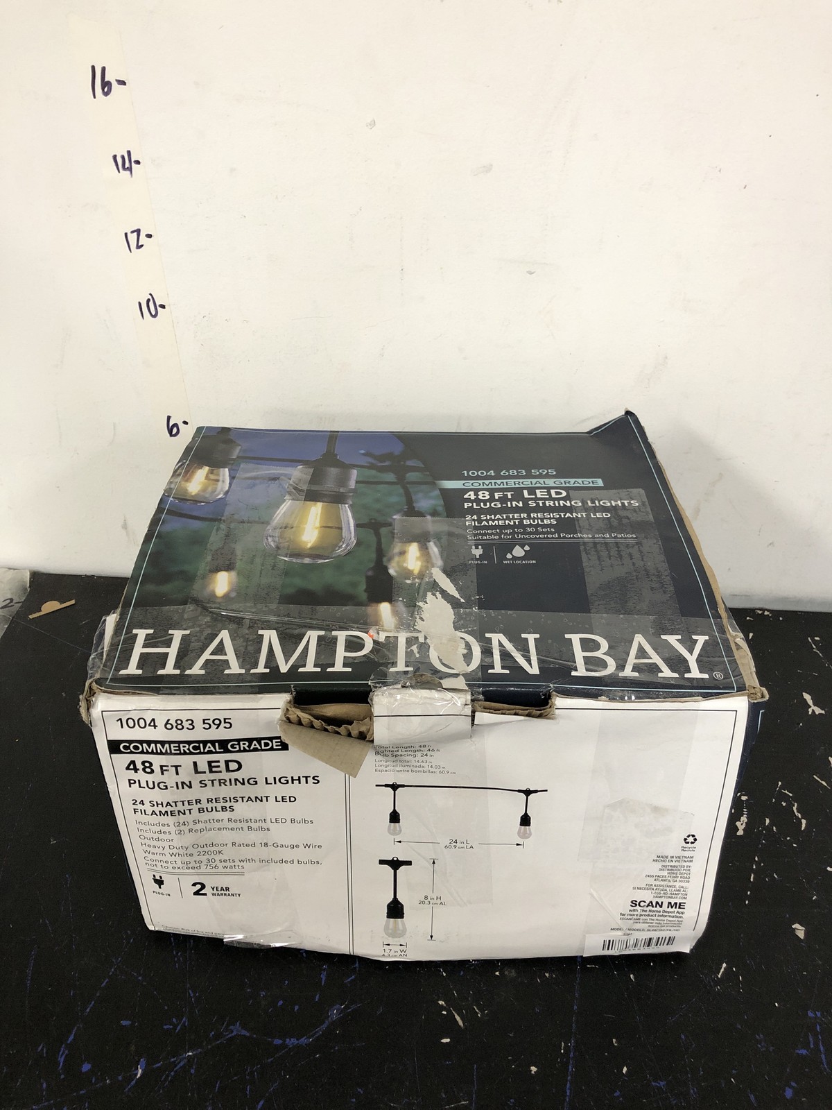 Hampton Bay 10328 48 ft. Indoor/Outdoor String Light with LED Bulbs