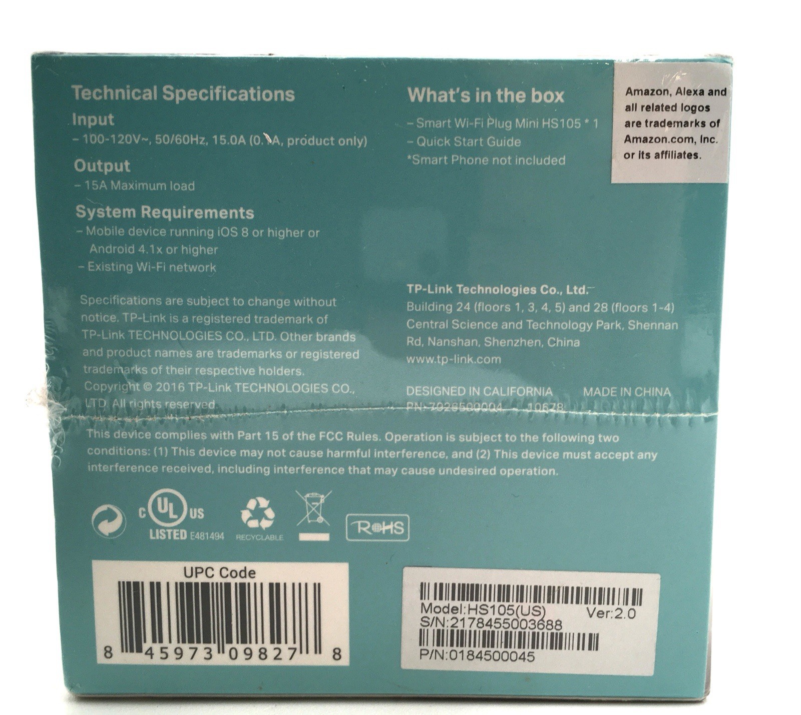 TP-LINK Mini Smart Indoor Wi-Fi Plug HS105