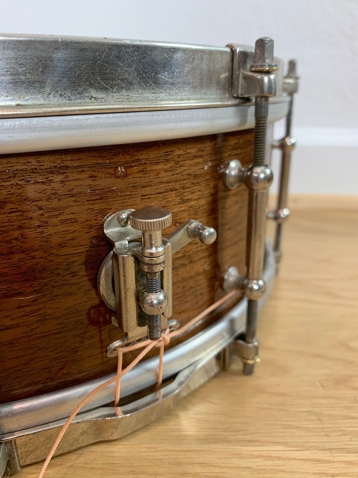 LUDWIG Professional Model 5x14 10-Lug Snare Drum Solid Walnut Shell 1920s Vtg